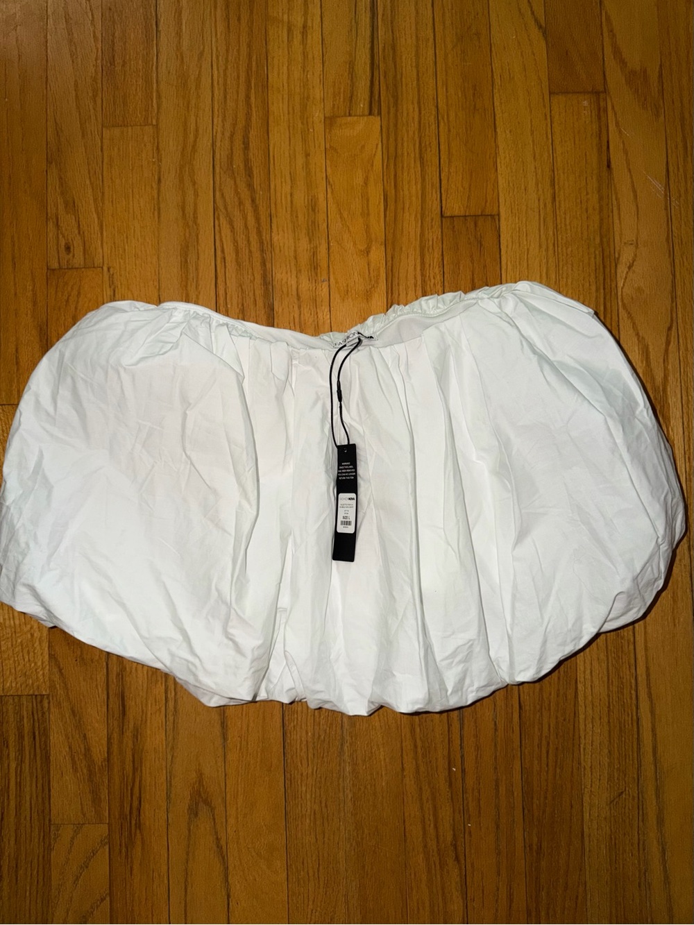 Fashion Nova White Suzette Poplin Bubble Mini Skirt